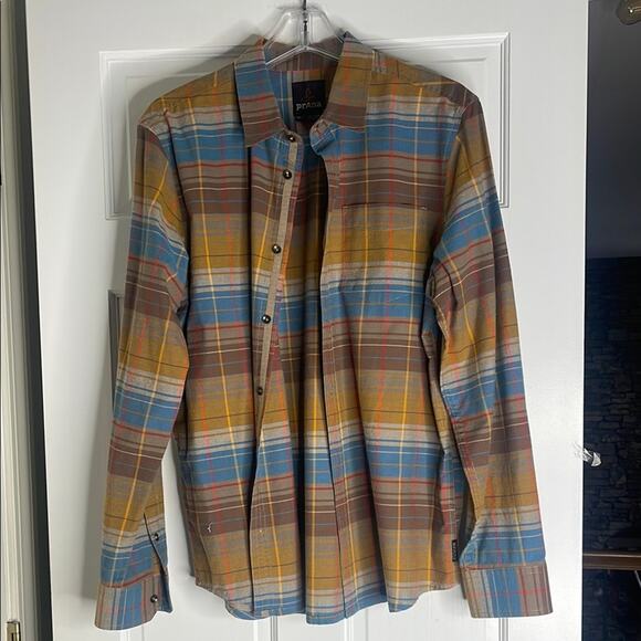 Prana Other - Prana Blue and Yellow Casual Button Down Shirt. Medium